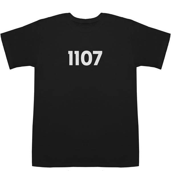 1107 T-shirts【Tシャツ】【ティーシャツ】【数字】【年代】【品番】【西暦】