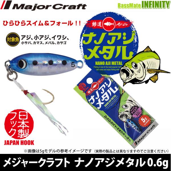 ●メジャークラフト　ナノアジメタル AD-AJIMETA 0.6g 【メール便配送可】 【まとめ送料...