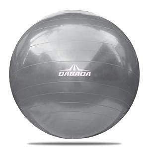 DABADA(ダバダ) バランスボール エクササイズボール ヨガボール 直径65cm 全5色 フットポンプ付き (シルバー)｜bass