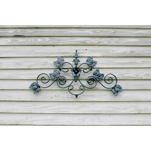 可憐な２重うず巻の妻飾り【ロートアイアン・日本製：在庫】710mm×365mm　溶融亜鉛メッキ錆止め加工｜ばすぷすん工房