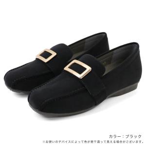 スリッポン スクエアトゥ バックル付き クロー...の詳細画像4