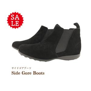 サイドゴアブーツ ブラック レディース 本革 アクアレザー