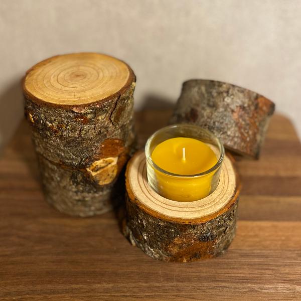 とかち天然木キャンドルホルダー 蜜蝋キャンドルセット