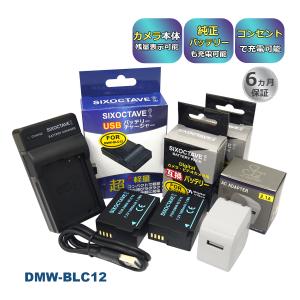 DMW-BLC12 Panasonic パナソニック 互換バッテリー 2個と 互換USB充電器 ★コンセント充電用ACアダプター付き★ 4点セット　DMW-BLC12E DMW-BLC12GK (a2.1)｜batteryginnkouhkr