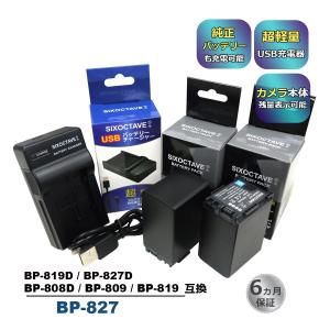 BP-819 BP-819D BP-827 BP-827D Canon キャノン 互換バッテリー 2個と 互換USB充電器 の3点セット　CG-800 CG-800D 純正品にも対応｜batteryginnkouhkr