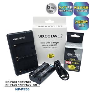 NP-F550 Sony ソニー 互換バッテリー 1個と 互換デュアルUSB充電器 の2点セット　純...