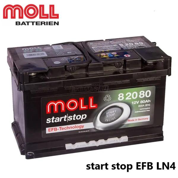 EFB LN4 80Ah CCA800 MOLL 82080 バッテリー アイドリングストップ車対応...