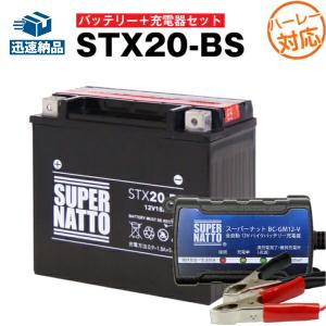 SUPER NATTO バイク バッテリー H_STX20-BS YTX20-BS SVR20