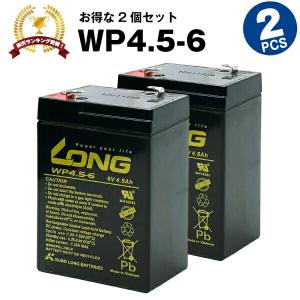 乗用玩具 WP4.5-6【お得 2個セット】（産業用鉛蓄電池） 新品 LONG 長寿命・保証書付き 電動ポケバイなど対応 サイクルバッテリー