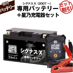 SUPER NATTO バイク用バッテリー＋充電器セット ヤマハ シグナス