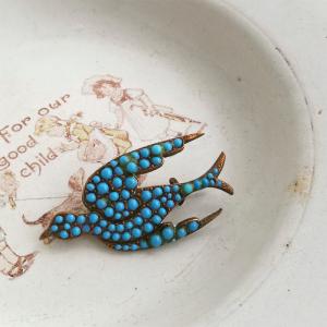 鈴蘭と鳥のブローチ フランスアンティーク : BAU ANTIQUES - 通販