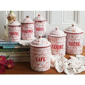 BB社 ローズガーランド キャニスター 4個セット フランスアンティーク