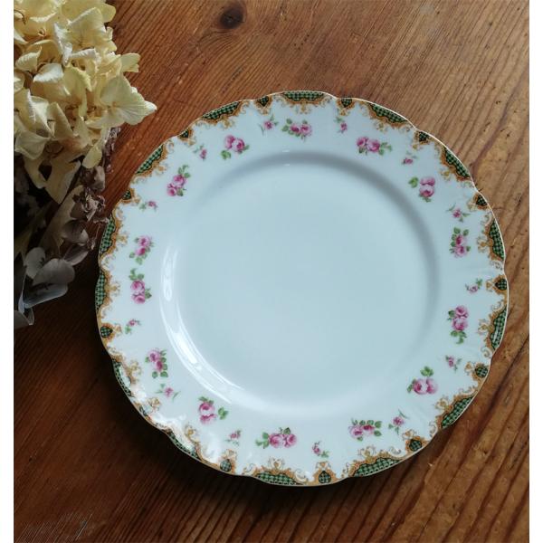 LIMOGES JBT&amp;CIE リモージュ 薔薇柄 デイナープレート フランスアンティーク
