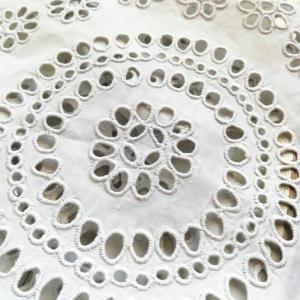 コットン 花のカットワーク ボーダー 端レース...の詳細画像5