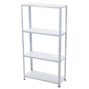 ホワイト スチール製シェルフ 最大5段 キャスター付き 5段 スチールラック ホワイト 粉体塗装 約幅87×奥行31×高さ92.5