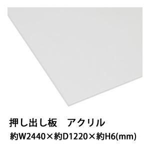 アクリルシート アクリル板 押し出し板 約横2440mm×縦1220mm×厚6mm 無色透明 原板 アクリルボード 押し出し製法 ボード クリア｜bauhaus1