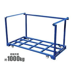 フォークリフト取付け用ダンプカート 青 スクラップ台車 チルト機能