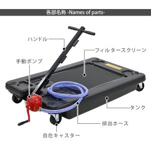 ドレンカート 手動ポンプ付き オイルカート オ...の詳細画像1