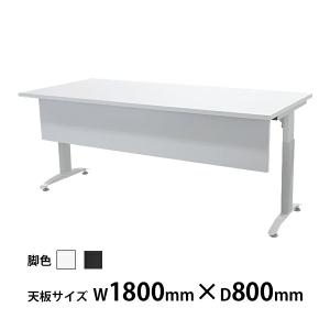 オフィスデスク デスク L字型 幕板付 約W1800×約D1800×約H755 白 平机