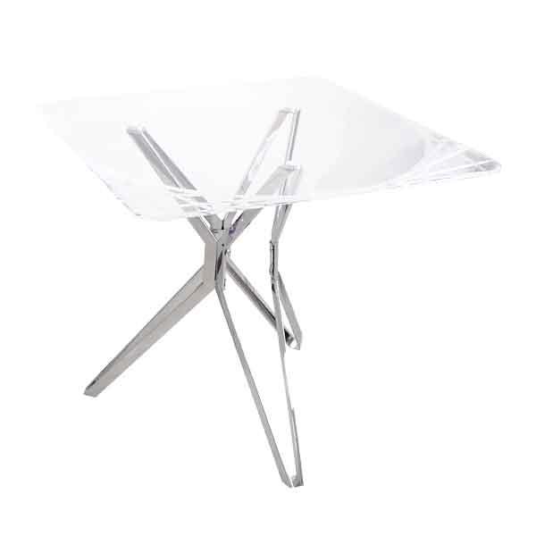 デザインテーブル アクリルテーブル スクエアテーブル 国内製造 直径800mm 80cm ステンレス...