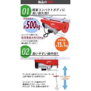 電動ウインチ 電動ホイスト 万能ウインチ 耐荷...の詳細画像2