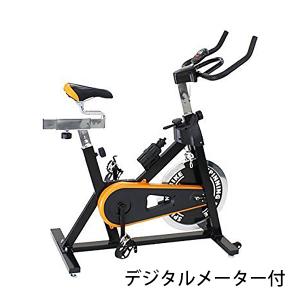 ピスト式 本格スピンバイク 手動ブレーキ付 デジタルメーター付 ホイル17.5kg スピンバイク 黒 ブラック フィットネスバイク 穴あき スピニングバイク 013bk-m｜bauhaus1