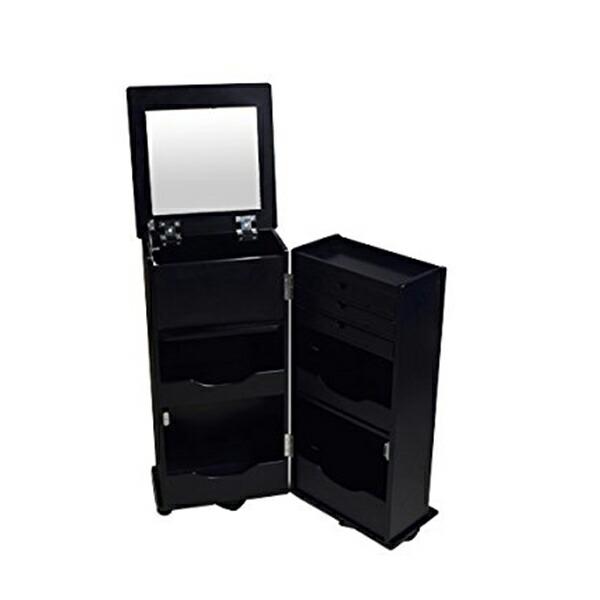 ジュエリーケース ドレッサー 鏡付き ジュエリーボックス 三段引き出し付き 収納 ボックス 整理 コ...