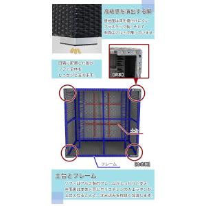 人工ラタンソファ 1人掛け 黒 シングルソファ...の詳細画像4