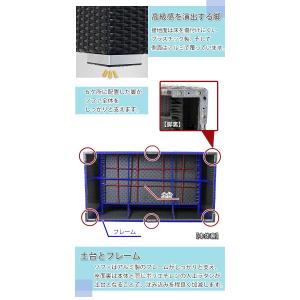 人工ラタンソファ 2人掛け 黒 ラブソファ 2...の詳細画像4