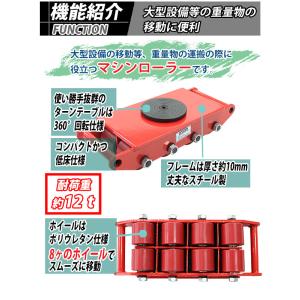 マシンローラー 耐荷重約12t ポリウレタン製...の詳細画像1