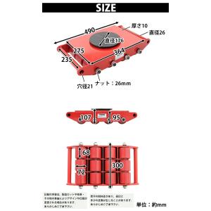 マシンローラー 耐荷重約18t ポリウレタン製...の詳細画像2