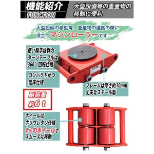 マシンローラー 耐荷重約6t ポリウレタン製ホ...の詳細画像1