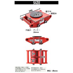 マシンローラー 耐荷重約6t ポリウレタン製ホ...の詳細画像2