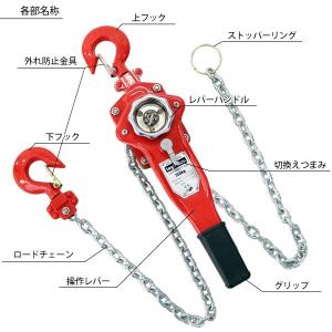 レバーホイスト チェーンブロック 定格荷重約0...の詳細画像1