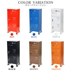 スチール製 宅配ボックス 宅配BOX 3段 ブ...の詳細画像2