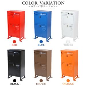 スチール製 宅配ボックス 宅配BOX 2段 ブ...の詳細画像2