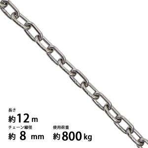 ステンレスチェーン チェーン 線径約8mm 使用荷重約800kg 約3m SUS304