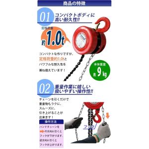 チェーンブロック チェーンホイスト 定格荷重約...の詳細画像3