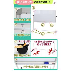 ホワイトボード W1800xH900 両面 エ...の詳細画像1