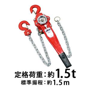 チェーンブロック 3m 1.5トン 手動式 荷締機 チェンブロ ホイスト レバーホイスト チェーンブロック 定格荷重約3t 約3000kg 標準揚程約3m