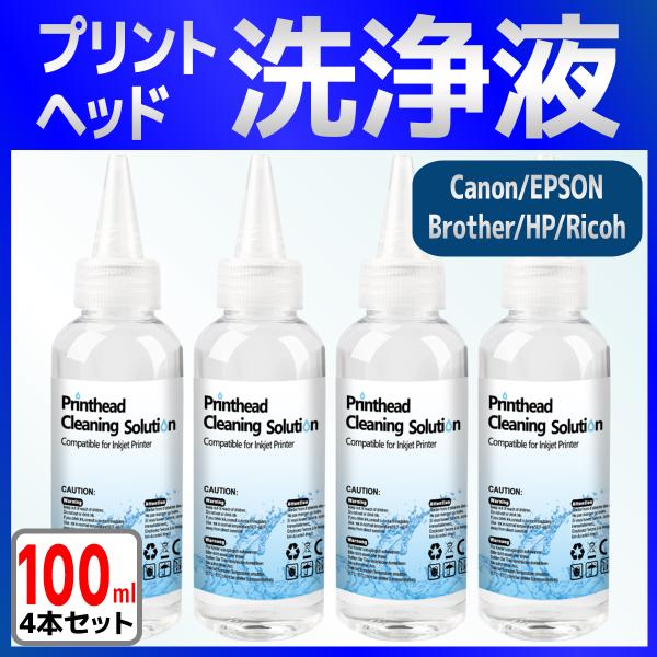洗浄液 クリーニングキット インクジェットプリンター プリントヘッド 100ml 4本セット （Ca...