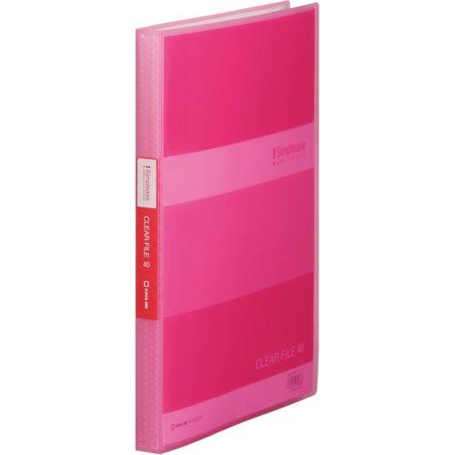 キングジム クリアファイル シンプリーズ 透明 40ポケット A4タテ ピンク 184TSPW-P