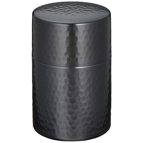 新光金属 茶筒 黒銅仕上げ 中(容量:150g) 純銅黒銅仕上げ 鎚目茶筒 BC-106