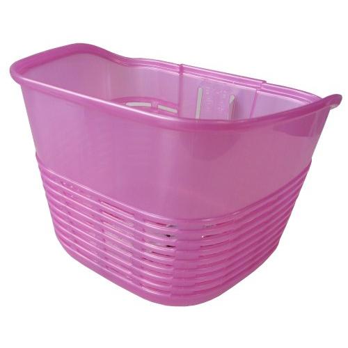 サギサカ 子供用プラ前カゴ 20〜24インチ用 ライトピンク 幅300×奥行240×高さ220mm ...