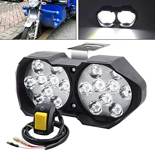 Aoling バイク ヘッドライト 2灯 汎用 オフロード スクーター ヘッドライト LED 12V...