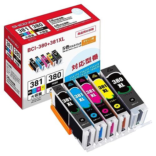 BCI-381*380/5MP 互換インクカートリッジ Canon 用 BCI-381XL (BK/...