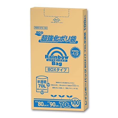 オルディ ごみ袋 70L 半透明 横80*縦90cm 厚み0.02mm 100枚入 裂けにくい 破れ...