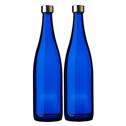 ガラス瓶 ウォーター ボトル 720ml ブルー 2本 保存 詰替え 容器 日本製 ブルーボトル G...