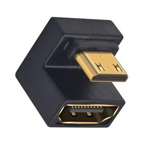 Duttek 8K U字型ミニHDMI HDMIアダプター UHDアップアングル ミニHDMIオス HDMIメスアダプター 180度アダプター 48Gbps LEDライト付き カメラ プロジェクター用｜baxonshop-honten