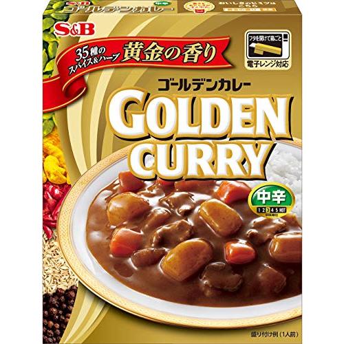 S&amp;B ゴールデンカレーレトルト中辛 200g*5箱